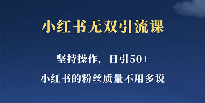 小红书无双课一天引50+女粉，不用做视频发视频，小白也很容易上手拿到结果副业工作-副业资源站-副业项目-创业项目-搞钱项目个人副业工作资源分享