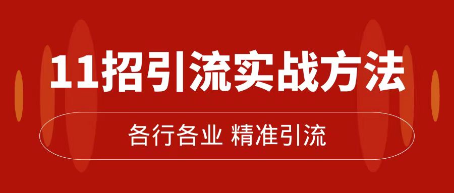 精准引流术：11招引流实战方法，让你私域流量加到爆（11节课完整版）副业工作-副业资源站-副业项目-创业项目-搞钱项目个人副业工作资源分享