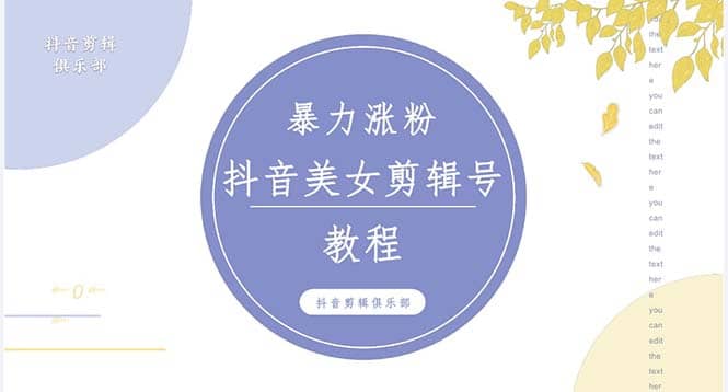 抖音快手暴力涨粉美女混剪视频教程 百分百过原创图片教程 附带违规申诉方法副业工作-副业资源站-副业项目-创业项目-搞钱项目个人副业工作资源分享