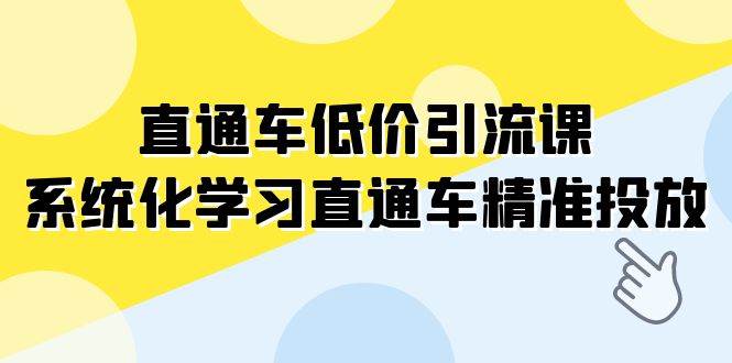 直通车-低价引流课，系统化学习直通车精准投放（14节课）副业工作-副业资源站-副业项目-创业项目-搞钱项目个人副业工作资源分享