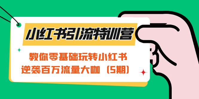 小红书引流特训营-第5期：教你零基础玩转小红书，逆袭百万流量大咖副业工作-副业资源站-副业项目-创业项目-搞钱项目个人副业工作资源分享
