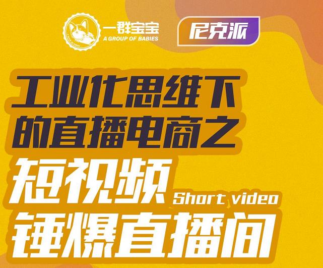 尼克派·工业化思维下的直播电商之短视频锤爆直播间，听话照做执行爆单副业工作-副业资源站-副业项目-创业项目-搞钱项目个人副业工作资源分享