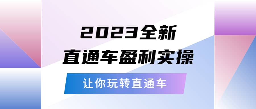 2023全新直通车·盈利实操：从底层，策略到搭建，让你玩转直通车副业工作-副业资源站-副业项目-创业项目-搞钱项目个人副业工作资源分享