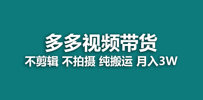 【蓝海项目】多多视频带货，纯搬运一个月搞了5w佣金，小白也能操作【揭秘】副业工作-副业资源站-副业项目-创业项目-搞钱项目个人副业工作资源分享