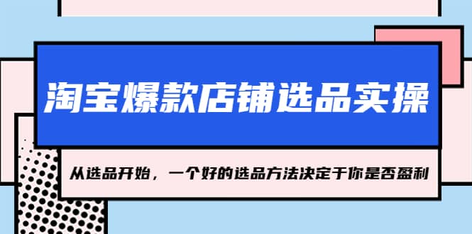 淘宝爆款店铺选品实操，2023从选品开始，一个好的选品方法决定于你是否盈利副业工作-副业资源站-副业项目-创业项目-搞钱项目个人副业工作资源分享
