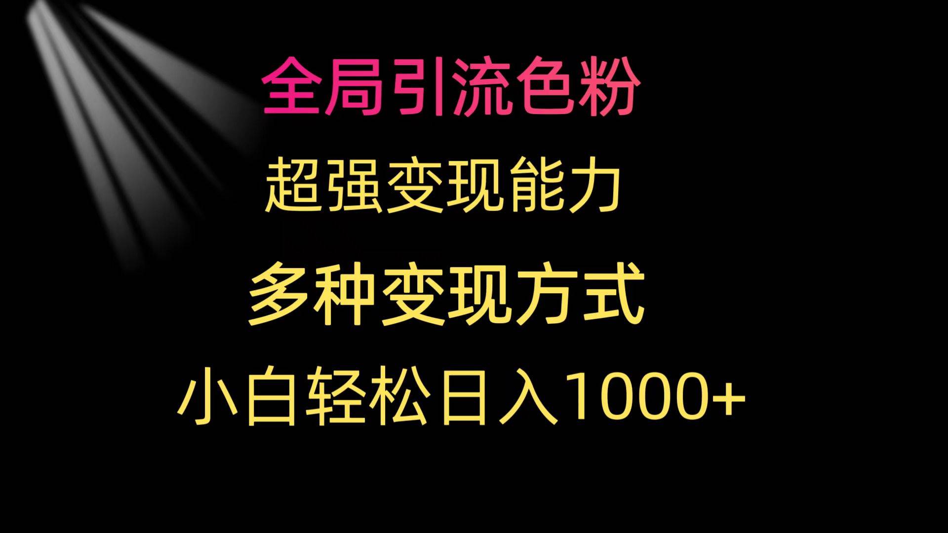全局引流色粉 超强变现能力 多种变现方式 小白轻松日入1000+副业工作-副业资源站-副业项目-创业项目-搞钱项目个人副业工作资源分享