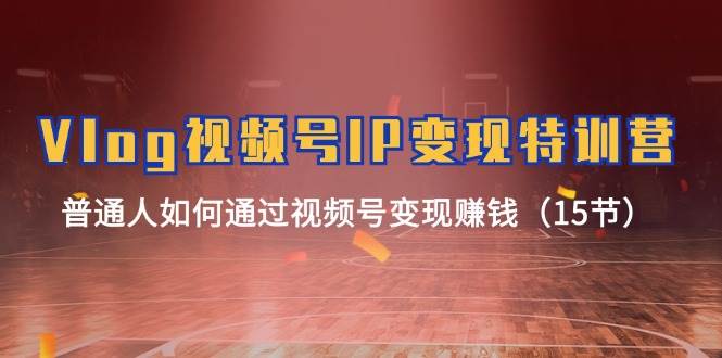 Vlog 视频号IP变现特训营，普通人如何通过视频号变现赚钱（15节）副业工作-副业资源站-副业项目-创业项目-搞钱项目个人副业工作资源分享