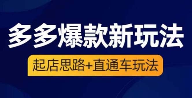2023拼多多爆款·新玩法：起店思路+直通车玩法（3节精华课）副业工作-副业资源站-副业项目-创业项目-搞钱项目个人副业工作资源分享
