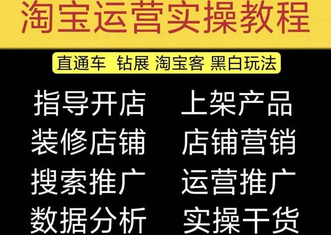 2023淘宝开店教程0基础到高级全套视频网店电商运营培训教学课程（2月更新）副业工作-副业资源站-副业项目-创业项目-搞钱项目个人副业工作资源分享