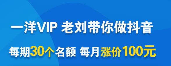 一洋电商抖音VIP，每月集训课+实时答疑+资源共享+联盟合作价值580元副业工作-副业资源站-副业项目-创业项目-搞钱项目个人副业工作资源分享