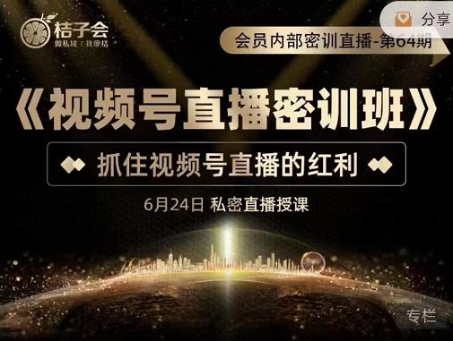 《视频号直播密训班》，抓住视频号直播的红利 价值12800副业工作-副业资源站-副业项目-创业项目-搞钱项目个人副业工作资源分享
