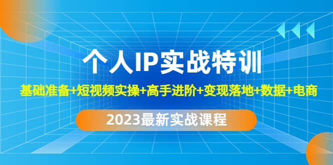 2023个人IP实战特训：基础准备+短视频实操+高手进阶+变现落地+数据+电商副业工作-副业资源站-副业项目-创业项目-搞钱项目个人副业工作资源分享