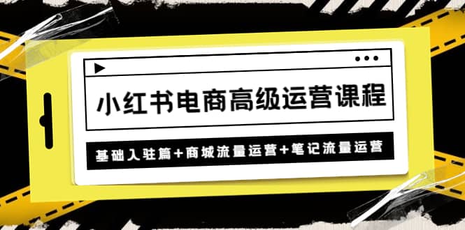 小红书电商高级运营课程：基础入驻篇+商城流量运营+笔记流量运营副业工作-副业资源站-副业项目-创业项目-搞钱项目个人副业工作资源分享