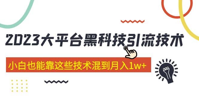 价值4899的2023大平台黑科技引流技术 29节课副业工作-副业资源站-副业项目-创业项目-搞钱项目个人副业工作资源分享