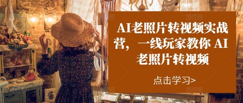 AI老照片转视频实操训练营，一线玩家教你AI老照片转视频副业工作-副业资源站-副业项目-创业项目-搞钱项目个人副业工作资源分享