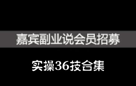 嘉宾副业说实操36技合集，价值1380元副业工作-副业资源站-副业项目-创业项目-搞钱项目个人副业工作资源分享