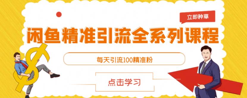 闲鱼精准引流全系列课程，每天引流100精准粉【视频课程】副业工作-副业资源站-副业项目-创业项目-搞钱项目个人副业工作资源分享