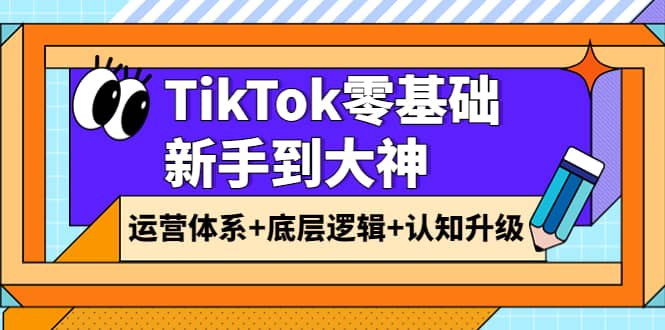TikTok零基础新手到大神：运营体系+底层逻辑+认知升级（9节系列课）副业工作-副业资源站-副业项目-创业项目-搞钱项目个人副业工作资源分享