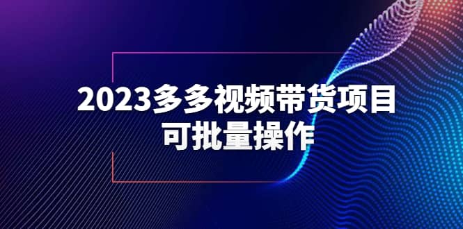 2023多多视频带货项目，可批量操作【保姆级教学】副业工作-副业资源站-副业项目-创业项目-搞钱项目个人副业工作资源分享