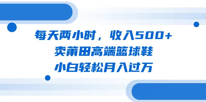 每天两小时，收入500+，卖莆田高端篮球鞋，小白轻松月入过万（教程+素材）副业工作-副业资源站-副业项目-创业项目-搞钱项目个人副业工作资源分享
