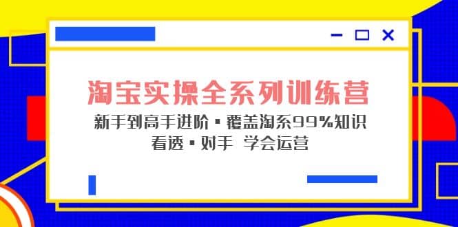 淘宝实操全系列训练营 新手到高手进阶·覆盖·99%知识 看透·对手 学会运营副业工作-副业资源站-副业项目-创业项目-搞钱项目个人副业工作资源分享