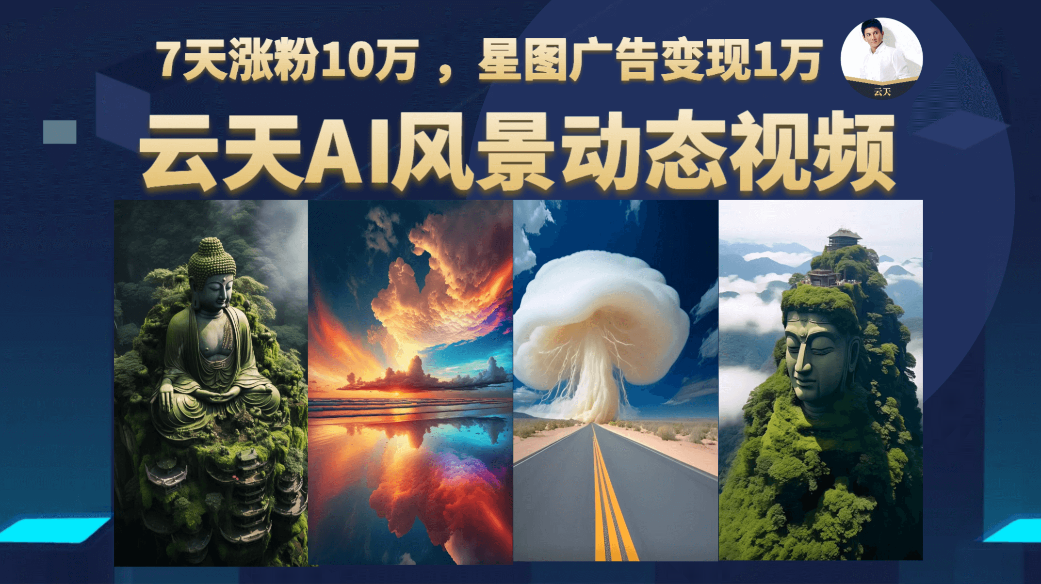 云天AI风景动图视频制作，7天涨粉10万 ，星图广告变现1万副业工作-副业资源站-副业项目-创业项目-搞钱项目个人副业工作资源分享