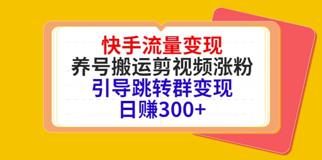 快手流量变现，养号搬运剪视频涨粉，引导跳转群变现日赚300+副业工作-副业资源站-副业项目-创业项目-搞钱项目个人副业工作资源分享