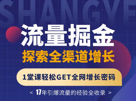 张琦流量掘金探索全渠道增长，1堂课轻松GET全网增长密码副业工作-副业资源站-副业项目-创业项目-搞钱项目个人副业工作资源分享