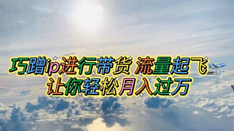 巧蹭ip进行带货，流量起飞，让你轻松月入过万副业工作-副业资源站-副业项目-创业项目-搞钱项目个人副业工作资源分享