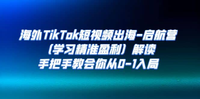 海外TikTok短视频出海-启航营（学习精准盈利）解读，手把手教会你从0-1入局副业工作-副业资源站-副业项目-创业项目-搞钱项目个人副业工作资源分享