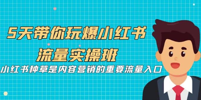 5天带你玩爆小红书流量实操班，小红书种草是内容营销的重要流量入口副业工作-副业资源站-副业项目-创业项目-搞钱项目个人副业工作资源分享