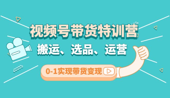 视频号带货特训营(第3期)：搬运、选品、运营、0-1实现带货变现副业工作-副业资源站-副业项目-创业项目-搞钱项目个人副业工作资源分享