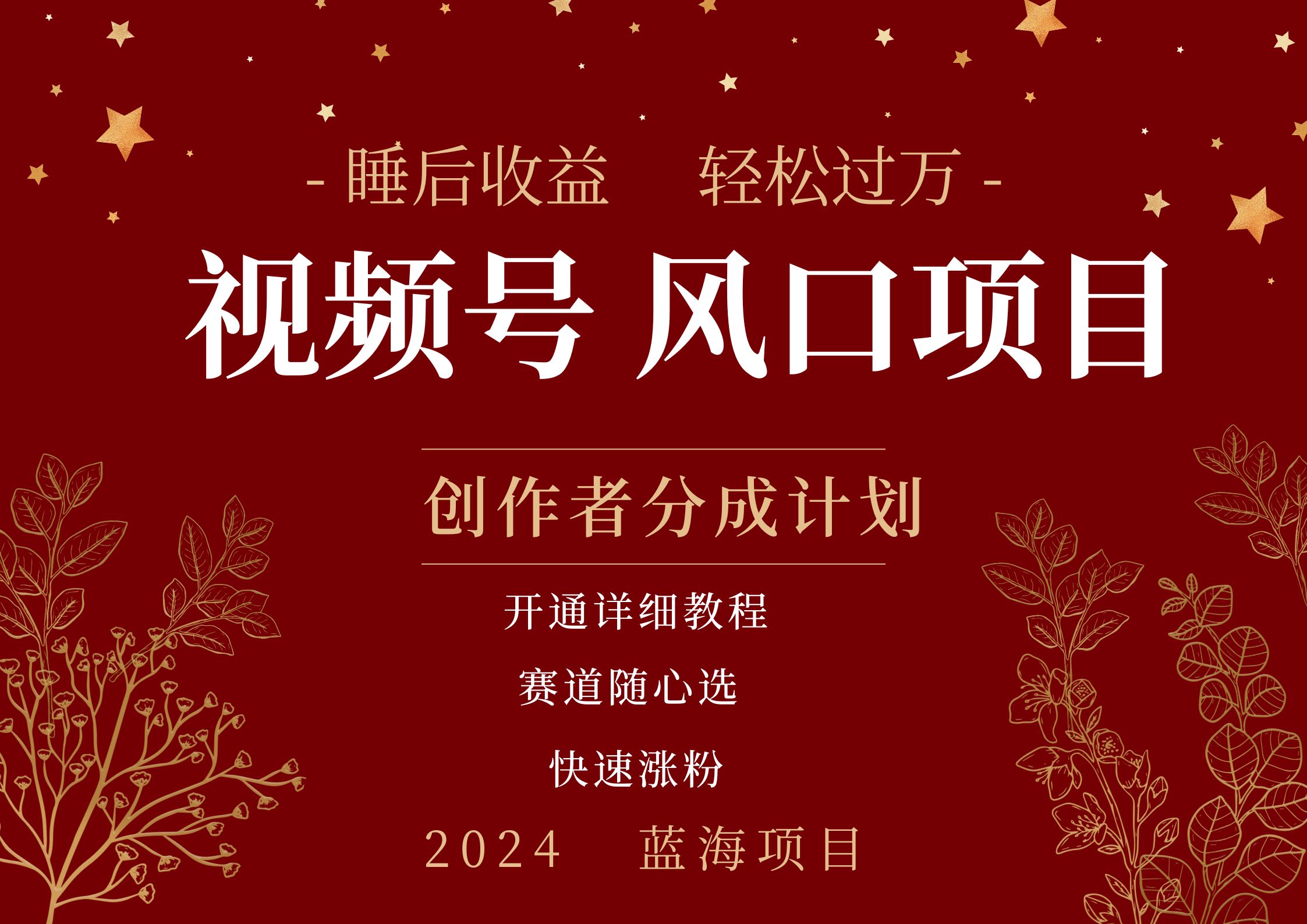 拥有睡眠收益的微信视频号大风口项目，轻松月入过万+，多赛道选择，可矩阵，玩法简单轻松上手副业工作-副业资源站-副业项目-创业项目-搞钱项目个人副业工作资源分享