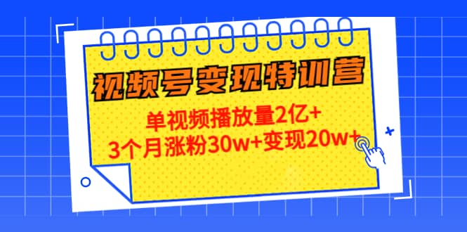 20天视频号变现特训营：单视频播放量2亿+副业工作-副业资源站-副业项目-创业项目-搞钱项目个人副业工作资源分享