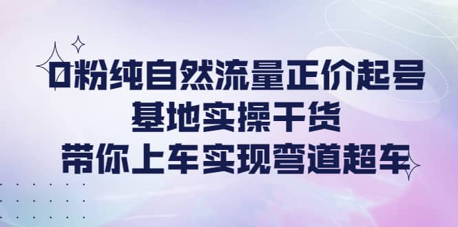 0粉纯自然流量正价起号基地实操干货，带你上车实现弯道超车副业工作-副业资源站-副业项目-创业项目-搞钱项目个人副业工作资源分享