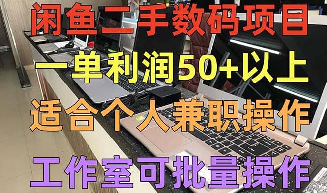 闲鱼二手数码项目，个人副业低保收入，工作室批量放大操作副业工作-副业资源站-副业项目-创业项目-搞钱项目个人副业工作资源分享