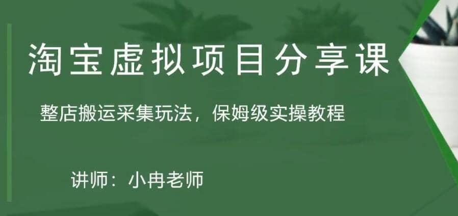 淘宝虚拟整店搬运采集玩法分享课：整店搬运采集玩法，保姆级实操教程副业工作-副业资源站-副业项目-创业项目-搞钱项目个人副业工作资源分享