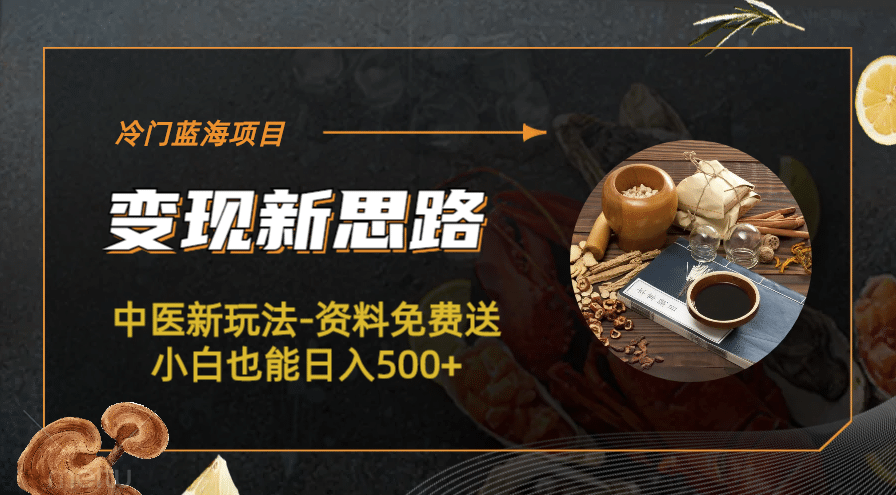 冷门蓝海项目-中医新玩法-冷门蓝海项目-中医新玩法-资料免费送小白也能日入500+500+副业工作-副业资源站-副业项目-创业项目-搞钱项目个人副业工作资源分享