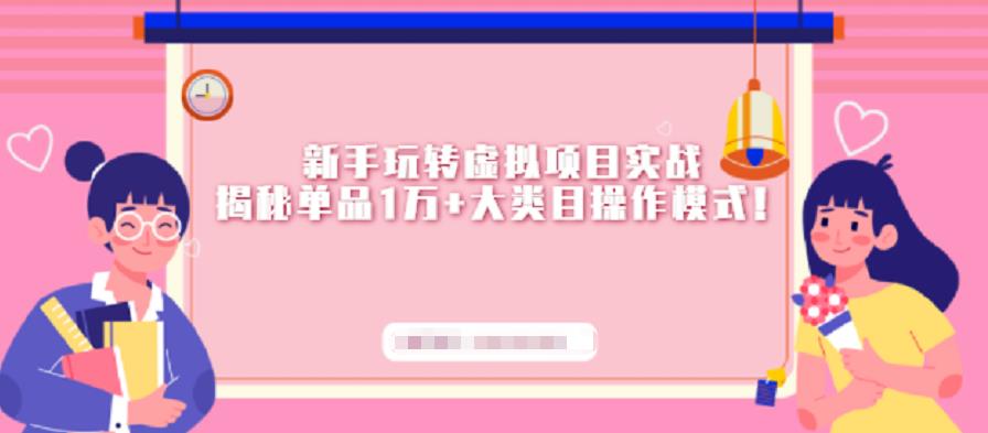 新手玩转虚拟项目实战，揭秘单品1万+大类目操作模式【视频课程】副业工作-副业资源站-副业项目-创业项目-搞钱项目个人副业工作资源分享