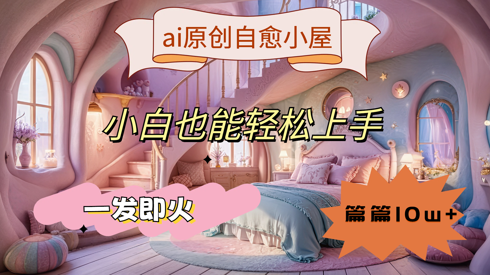 ai原创治愈小屋，小白也能轻松上手，一发即火，篇篇10w+副业工作-副业资源站-副业项目-创业项目-搞钱项目个人副业工作资源分享