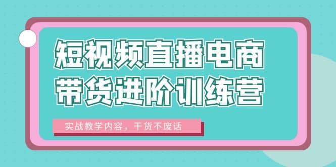 短视频直播电商带货进阶训练营：实战教学内容，干货不废话副业工作-副业资源站-副业项目-创业项目-搞钱项目个人副业工作资源分享