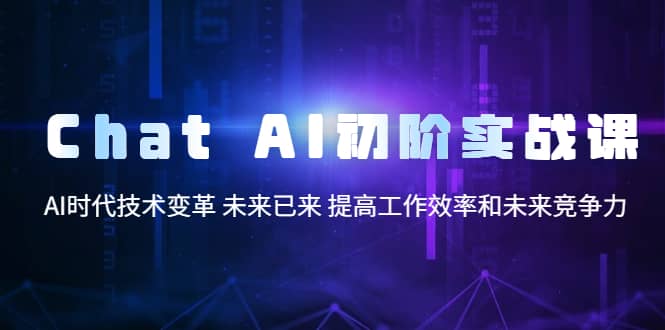Chat AI初阶实战课，AI时代技术变革 未来已来 提高工作效率和未来竞争力副业工作-副业资源站-副业项目-创业项目-搞钱项目个人副业工作资源分享