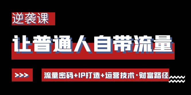 让普通人自带流量的逆袭课：流量密码+IP打造+运营技术·财富路径副业工作-副业资源站-副业项目-创业项目-搞钱项目个人副业工作资源分享