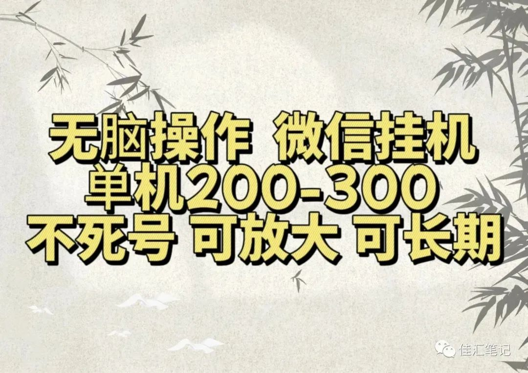 无脑操作微信视频号挂机单机200-300一天，不死号，可放大，工作室实测副业工作-副业资源站-副业项目-创业项目-搞钱项目个人副业工作资源分享