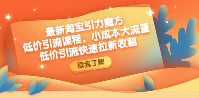 最新淘宝引力魔方低价引流实操：小成本大流量副业工作-副业资源站-副业项目-创业项目-搞钱项目个人副业工作资源分享