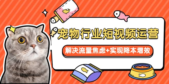 宠物/行业短视频运营 流量增长的一层窗户纸 解决流量焦虑+实现降本增效副业工作-副业资源站-副业项目-创业项目-搞钱项目个人副业工作资源分享