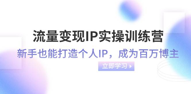 流量变现-IP实操训练营：新手也能打造个人IP，成为百万博主（46节课）副业工作-副业资源站-副业项目-创业项目-搞钱项目个人副业工作资源分享