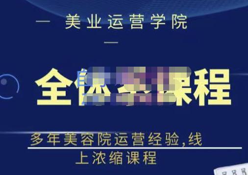 网红美容院全套营销落地课程，多年美容院运营经验，线上浓缩课程副业工作-副业资源站-副业项目-创业项目-搞钱项目个人副业工作资源分享