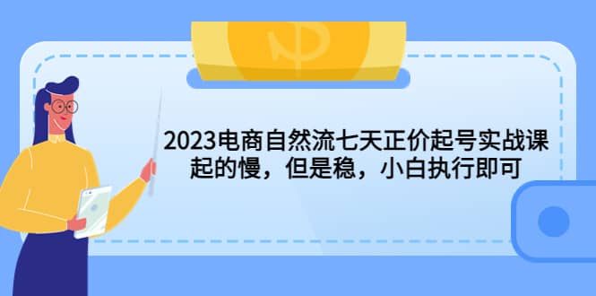 2023电商自然流七天正价起号实战课：起的慢，但是稳，小白执行即可副业工作-副业资源站-副业项目-创业项目-搞钱项目个人副业工作资源分享