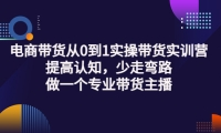 电商带货从0到1实操带货实训营:提高认知,少走弯路,做一个专业带货主播副业工作-副业资源站-副业项目-创业项目-搞钱项目个人副业工作资源分享